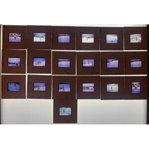 19 Vintage 1960s Mixed-Race Couple Ski Resort Photo Slides Leisure Collection